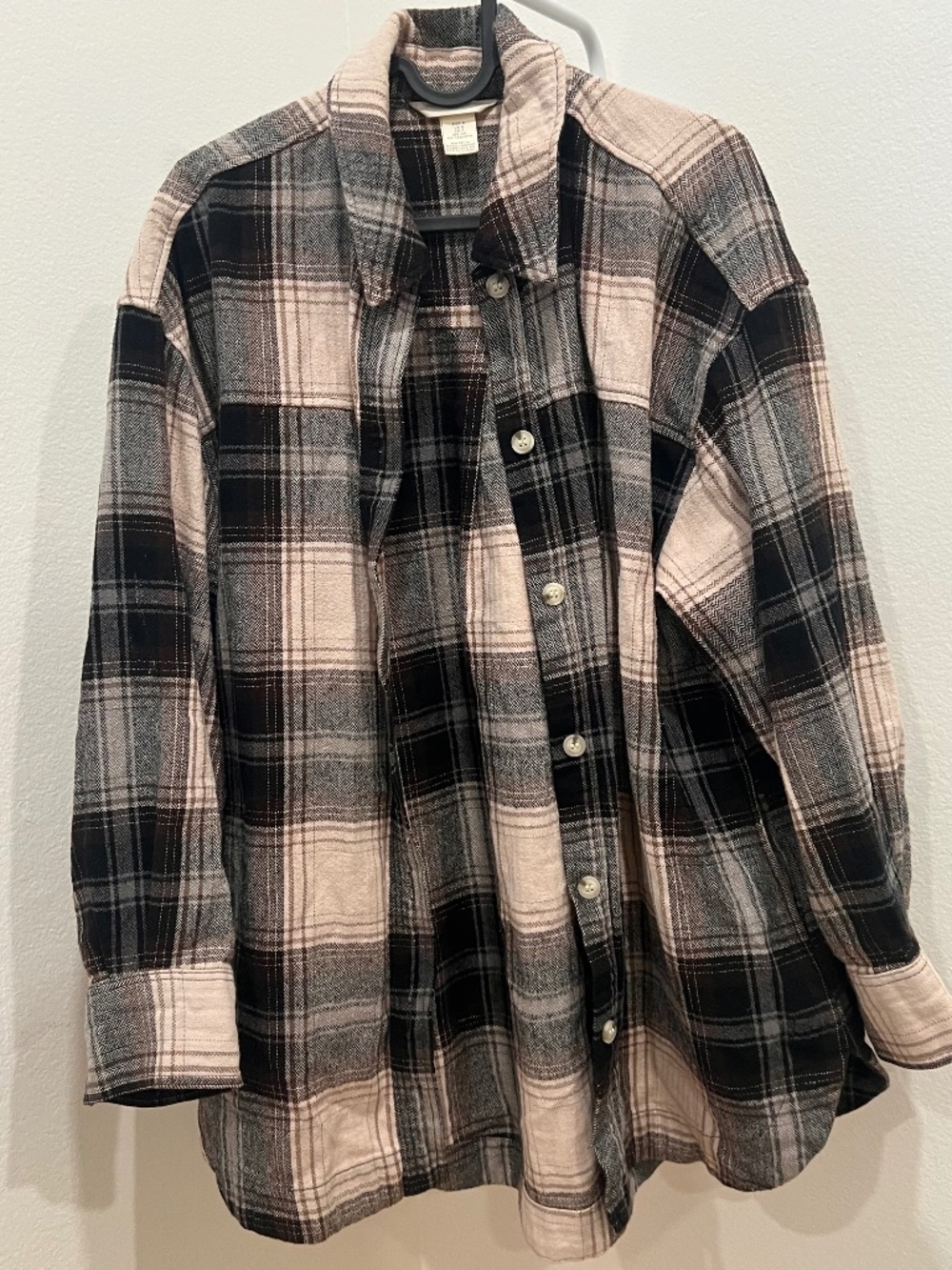 Cool tone brown tan black button down
